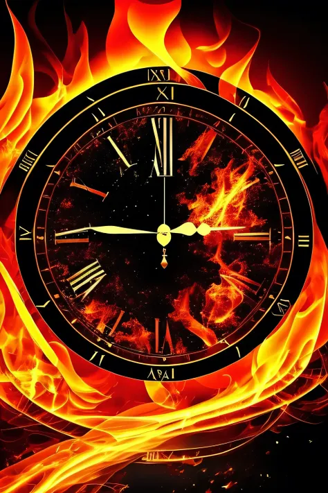 Fire Clock　wallpaper　