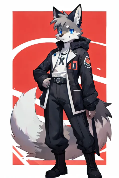 high quality、masterpiece、（Flowing wind：2）、（Bright blue eyes、High quality eyes）Anime style picture of a fox in a suit and a castle, portrait of Anthropomorphic fox, an Anthropomorphic fox, An anthropomorphic cyberpunk fox, Anthropomorphic fox, Fox Tonic, Of...