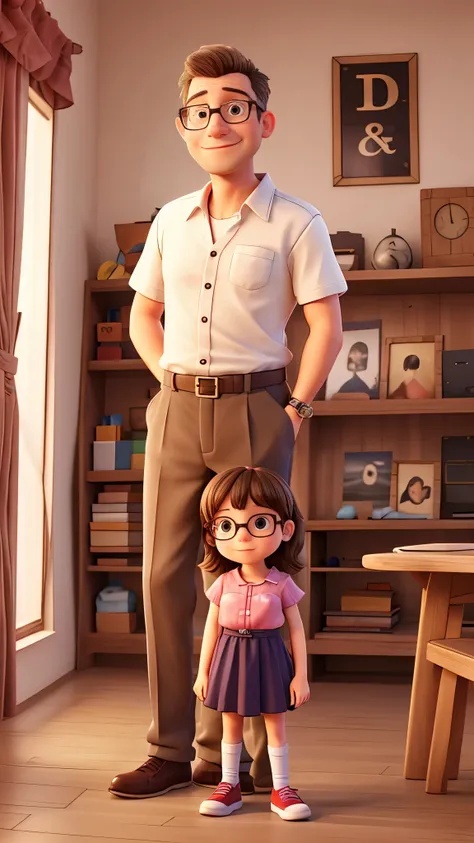 dad with glasses and daughter