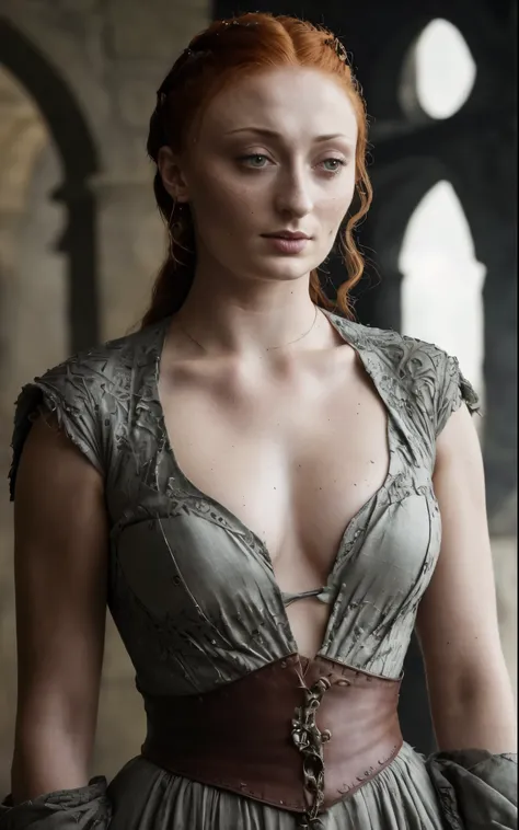 ( photograph of sophie turner as hot queen ) (random photo , full body shot, thick figure, fleshy body, tall woman ) alayne ston...