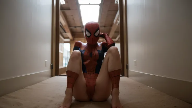 ((best quality)), ((masterpiece)), (detailed), perfect face, sexy girl with spiderman suit, full body