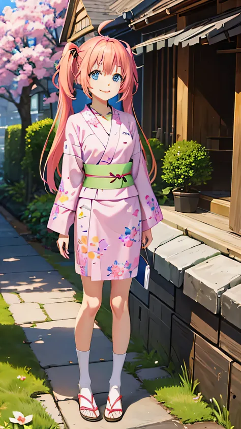 masterpiece, highest quality, High resolution,Anime Style、Characters from Tensura、Milim Platinum pink hair(Twin tails:1:20)(Ahoge:1:10)、blue eyes、About 10 years old、、Smile with your mouth closed、The double tooth shines、Red on the neck、white、A n...