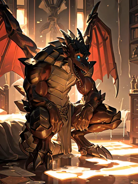 lonely, (muscular), (male human dragon):1.3, bright scales, (Kamiaki):1.3, (Common:1.4) (pray):1.23, (,wearing a short white loincloth), exquisite eyes, lizard tail,a pair of dragon horns, a pair of dragon wings, (exquisite eyes,stripe,sharp claws,cute ani...