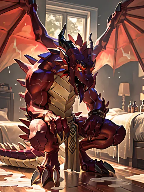 lonely, (muscular), (male human dragon):1.3, bright scales, (Kamiaki):1.3, (Common:1.4) (pray):1.23, (,wearing a short white loincloth), exquisite eyes, lizard tail,a pair of dragon horns, a pair of dragon wings, (exquisite eyes,stripe,sharp claws,cute ani...