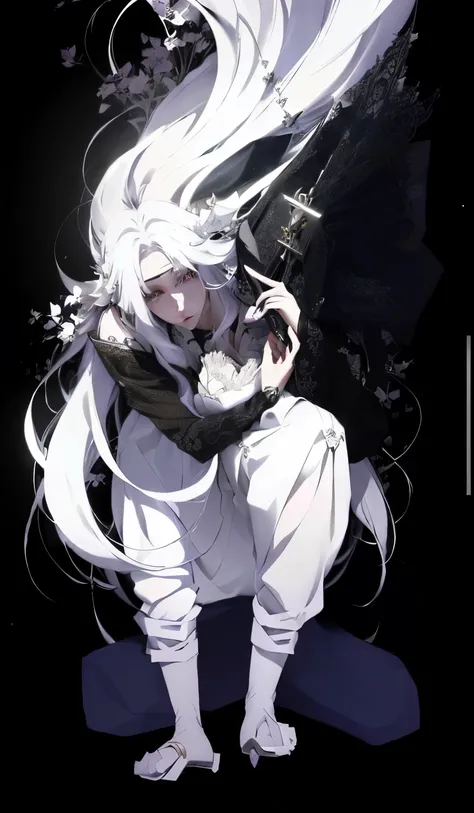 a close up of a person with long hair and a white dress, visual of elegant, key anime visuals, white haired deity, white fox , gapmoe yandere grimdark, ethereal anime, dramatic anime, anime key art, never erased, anime wallaper, key anime art, pin on anime...