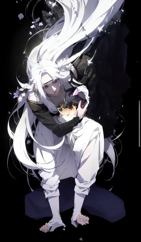 a close up of a person with long hair and a white dress, visual of elegant, key anime visuals, white haired deity, white fox , gapmoe yandere grimdark, ethereal anime, dramatic anime, anime key art, never erased, anime wallaper, key anime art, pin on anime...