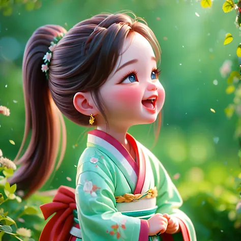 (masterpiece, best quality:1.2), 1 girl, solitary，ponytail，hanfu