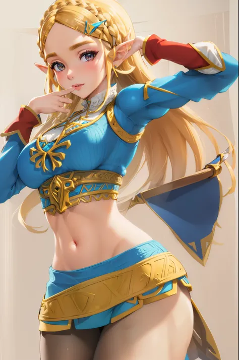 ((la mejor calidad)), ((obra maestra)), (detallado), cara perfecta, sexy, Atractivo, ((4k)), tetas grandes, Princesa Zelda