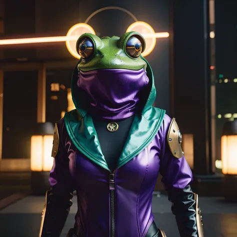 idol stage idol stage there is a (((steam punk))) frog with purple eyes and a purple cape, kermit the frog as thanos, cyberpunk frog, fantasy style 8 k octane render, super detailed render, small character. unreal engine 5, hyperdetailed fantasy character,...