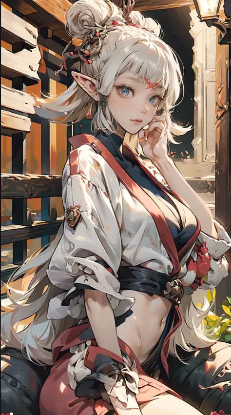 paya, a beautiful extremely cute elf race face, 1girl, insanely detailed face and eyes, perfect lips, pirate captain, sunshine, ...