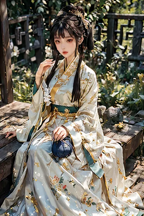 1. (Masterpiece: 1.4), (4K, Hyper-realistic, Detailed, Best Quality: 1.4), Chinese, (4 Girls), Beautiful Faces, (Traditional Chinese Makeup: 1.3), Delicate Hairdos, Realistic Almond-shaped Eyes, (Silky Hanfu Fabric: 1.3), Graceful and Elegant, Ultra High-d...