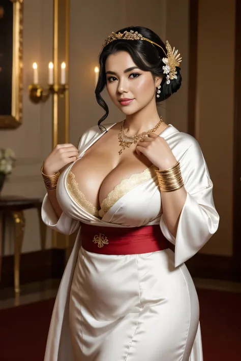 GEISHA ,CHUBBY, BBW, photo vintage, visage feminin parfait, BLACKHAIR , tache de rousseur, 1788, big huge breasts : 68H,FRONT VIEW, Rembrandt LIGHT , EXTREME LONG V-NECK, BIG CLEAVAGE, BEAUTIFUL EYES, BEAUTIFUL HANDS, LIGHT SMILES, PERFECT FACE, tres long ...