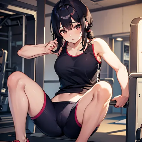 Animr girl with gym clothes