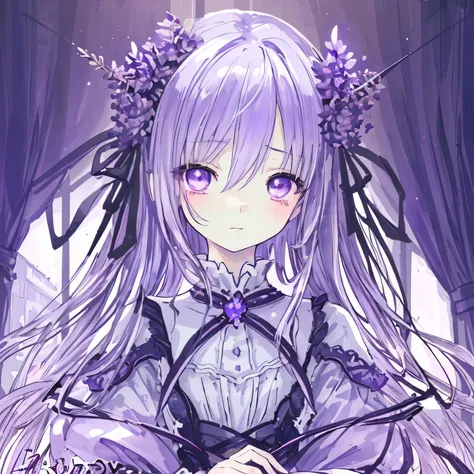 Lavender-themed artwork, ((highest quality)), High resolution, 8k, Cinematic Light, High Contrast, Written boundary depth, Strong brilliance, Detailed Background, One Girl, cute, fine grain, Shining Eyes, Detailed Iris,Soothing、Sweet smell、attractive、Calm、...