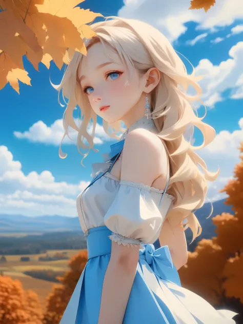(masterpiece,best quality:1.5),ultra realistic,32k,RAW photo,(high detailed skin:1.2), 8k uhd, dslr, soft lighting, high quality, film grain,Polaroid ,(ðï¸),ðªµ, collarbone, eardrop,(wind),lady,(sexy:1.1),Blue sky, white clouds, view from above ,(East...