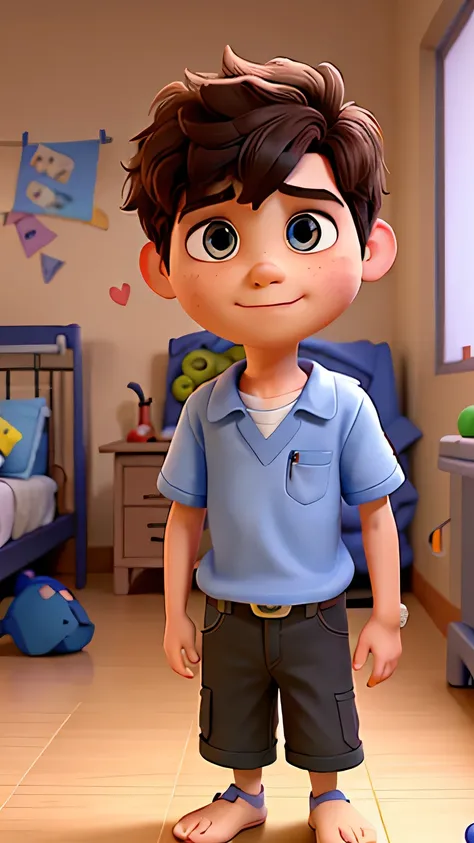 the boy in hospital,  he lost one eye . , Pixar movie style, 8k realistic