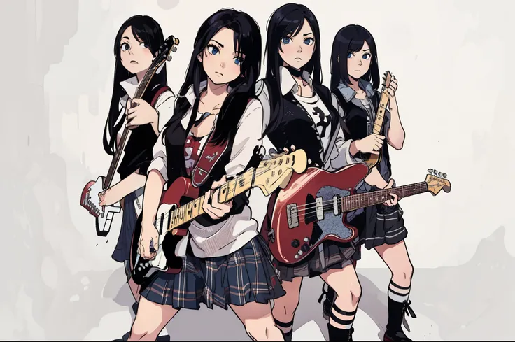 highest quality, Anime Style,play the guitar