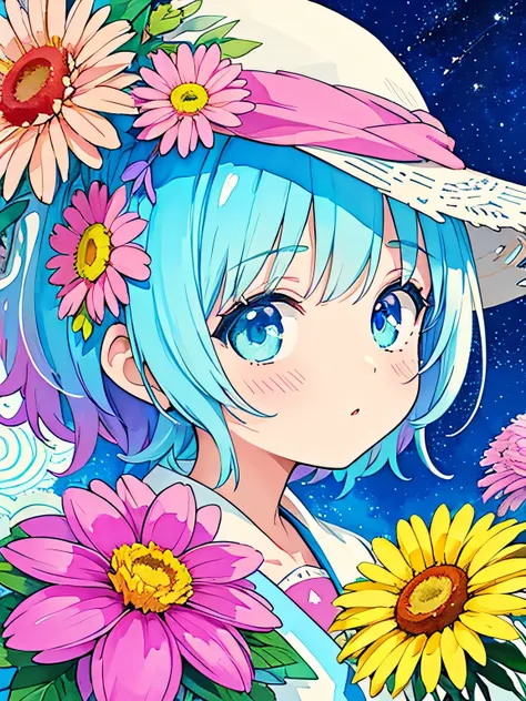 Micho style、8K Quality、Intense watercolor, Detailed watercolor art, Watercolor splash, Surreal, avant-garde pop art, Beautiful and expressive paintings, Beautiful artwork illustration, Very colorful tones, wonderful, Cool beauty, highest quality、Official A...