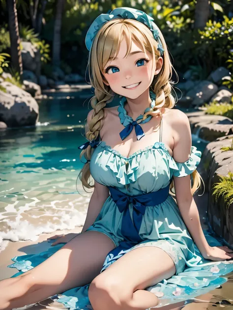 (masterpiece、highest quality、highest quality、Official Art、Beautiful and beautiful:1.2)、(One girl:1.3)Hatsune Miku、Twin tails,Big Breasts,masterpiece, highest quality, Very detailed, water colored pencils, whole body, Gradation, Absurd, High resolution, Sup...