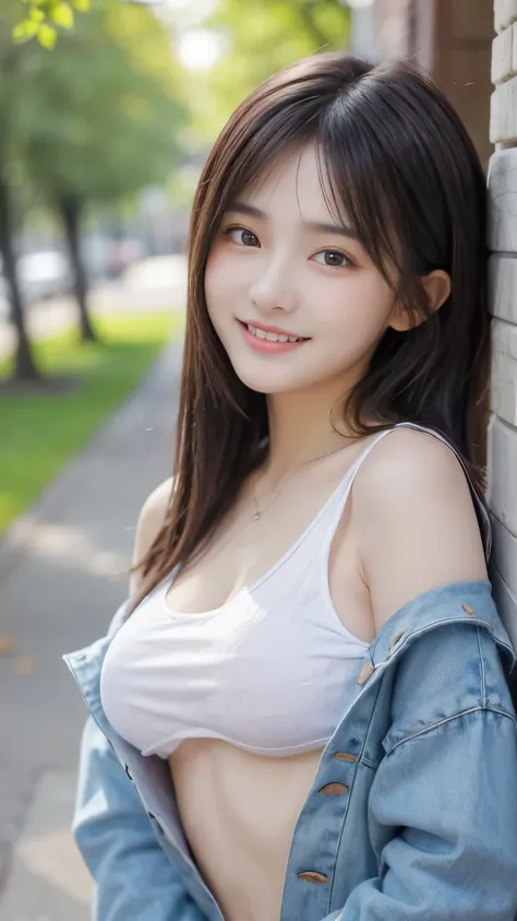 masterpiece、highest quality、figure、 Very detailed、Fine details、 High resolution、8K Dende Wallpaper、Perfect dynamic composition、Cute 19 year old college student、pretty girl、Beautiful face in every detail、Detailed and cute eyes、Textured skin、A modest smile、S...