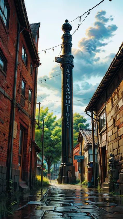 mais alta qualidade,A obra-prima perfeita,Arte perfeita,Obras Oficiais,8k, The electric pillar in our town holds countless memories of the people who have passed through here. Its witnessed the storms, the summers, and the winters, storing them all like a ...