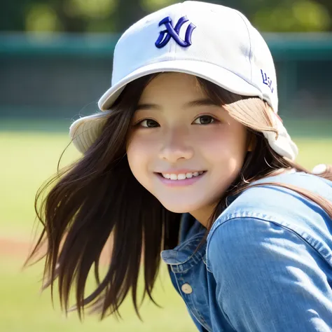 13 years old、Baseball cap、Your eyes are sparkling、目がbeautiful、Lively、beautiful、