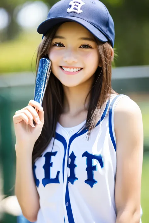 13 years old、Baseball hats、cute、Beautiful eyes、smile、Sparkling、shine、