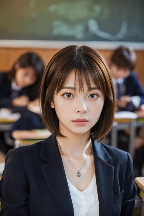 (18 year old female teacher:1.5)、(Teaching in a classroom:1.5), (Teaching something to students:1.2)、(Angry with a troubled face:1.5)、(The best quality at its best:1.4), (Super detailed), (Very detailed CG unified 16k), Beautiful woman with perfect figure:...