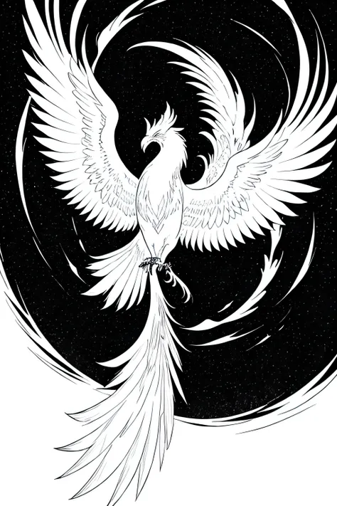 Stock images,Cutting sheet,Black and Whiteイラスト,Simple illustration,Black and Whiteのロゴ, silhouette,Stickers,Simple silhouette,Phoenix with wings spread,2 colors,silhouette,black and white, Black and White,Background white,silhouette art,Black and white silh...