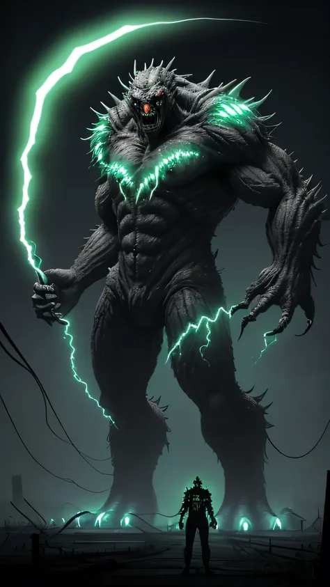 A scary big monster made of electricity