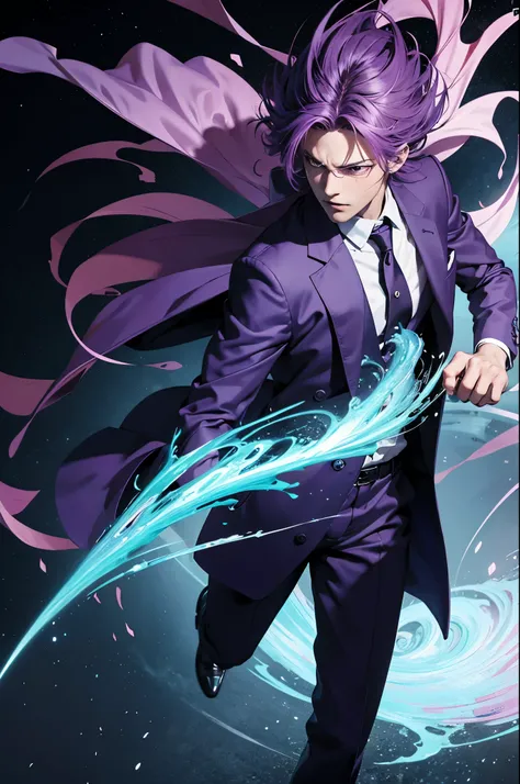 anime guy in a suit with purple fluid coming out of his jacket, badass anime 8 k, 4k anime wallpaper, anime style 4 k, anime wallpaper 4 k, anime wallpaper 4k, anime art wallpaper 8 k, anime art wallpaper 4k, anime art wallpaper 4 k, 4 k manga wallpaper, b...