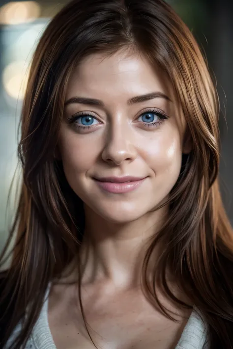 (realistic, photo-realistic:1.37),(8k, RAW photo, best quality, masterpiece:1.2), cute Alyson Hannigan, 25 years old, ultra-detailed, heart-shaped pupils, physically-based rendering, ultra high res, kodakvision color, shot on Arricam LT Camera, bokeh, shar...