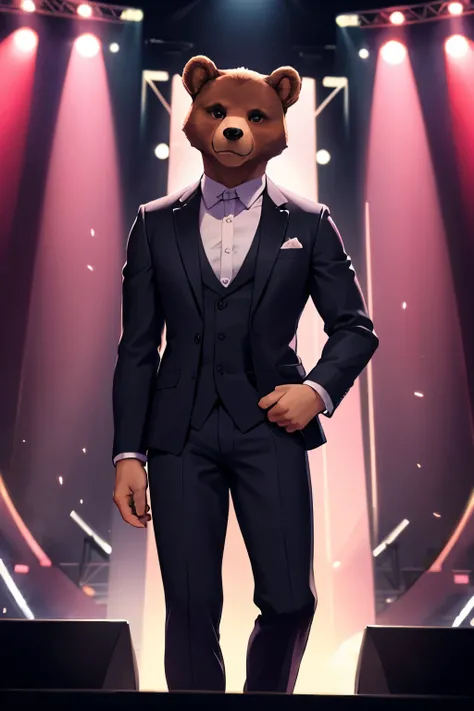 bear，man，idol，suits，stage，