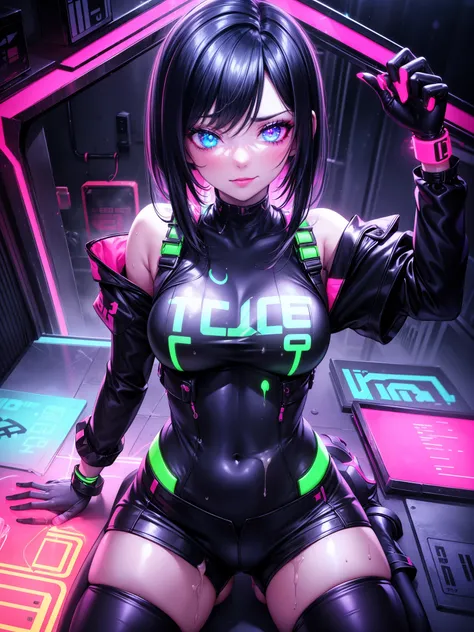 (score_9_up, score_8_up), score_7_up, 1girl, glowing neon cum, masturbate,glowing neon lipstick, glowing neon eye shadow,