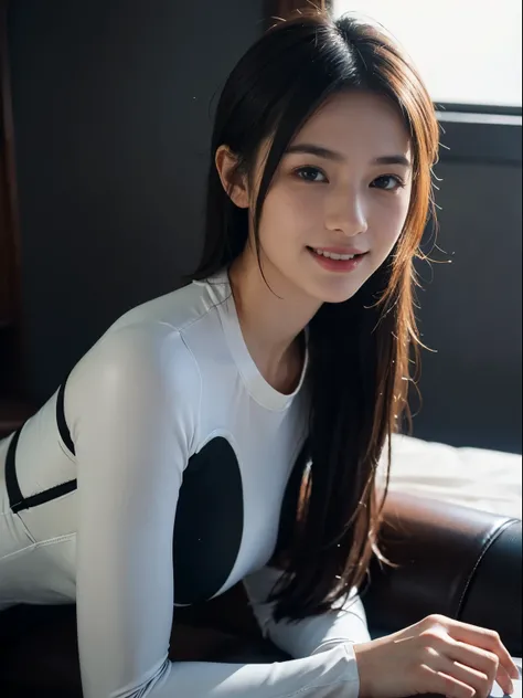 (RAW Photography:1.2)、top-quality、white, a beautiful detailed girl、tight water suit、latex wet suit, a smile、Twin-tailed、extremely detailed eye and face、beatiful detailed eyes、huge filesize、hight resolution、hight resolution、8k wallpapenely detail、Highly det...