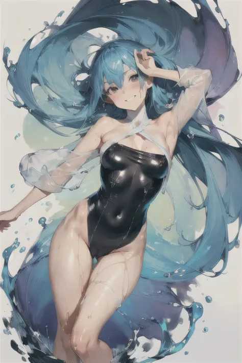 absurd , high resolution, Super detailed, little girl,Big Breasts，Happy, miniskirt, Rich gradients, Extreme colors, Extreme details, Clear light perception, butt, (many, Impressionism, painting), Anime Characters,Fluid between thighs,flowing liquid,Exposur...