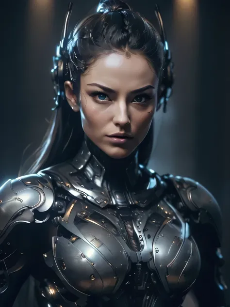 ((Masterpiece, top quality, highly detailed, high resolution, photorealistic, sharp focus, cinematic lighting)), ((solo woman, middle shot, focus from the chest up, face light)), high contrast , Warflame close-up, monocular lens, wearing intricately patter...