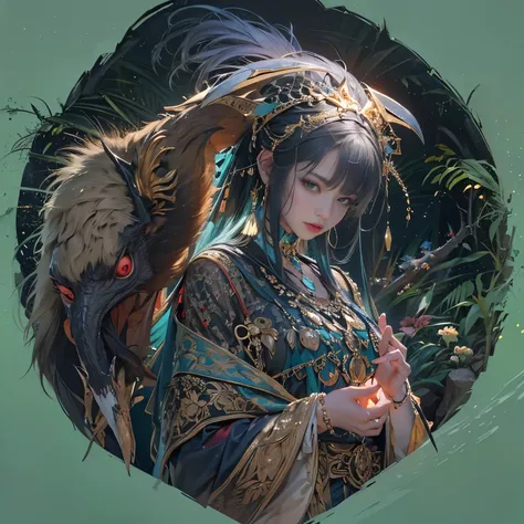 (highest quality、4k、8k、High resolution、masterpiece: 1.2)、Super detailed、(Real、Photorealistic、Photorealistic: 1.37)、Full Body Portrait、media: Fantasy、Horror、ダーク Fantasy、Creatures、ハイブリッド Creatures、(Anatomically correct fingers: 1.4 )、(A very beautiful young ...