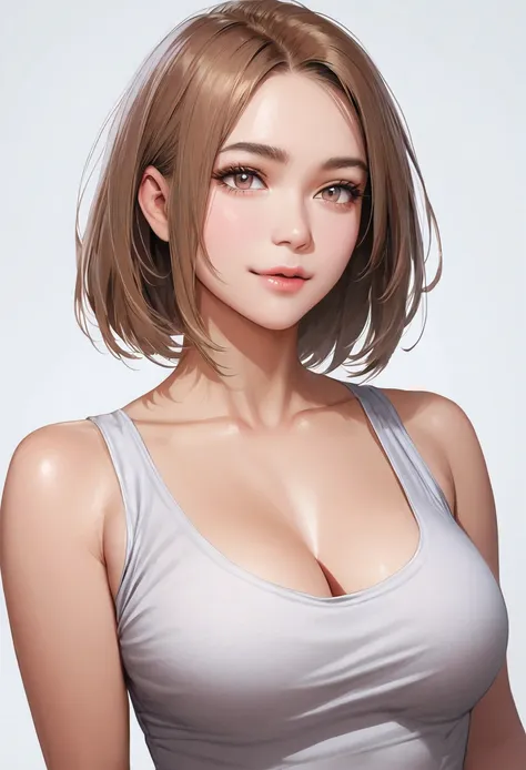 (software:1.8, highest quality), 1 girl, alone, realistic, realistic, looking at the audience, light brown eyes:1.4, brunette sh...