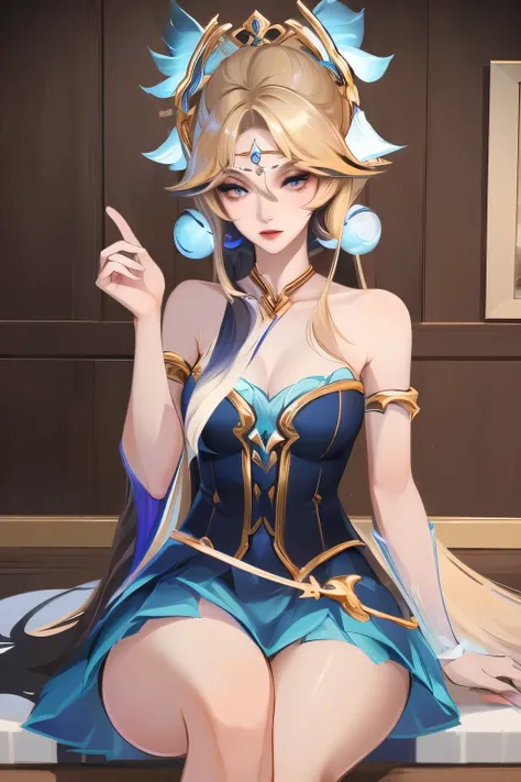 best quality, Outstanding details, Ultra-high resolution, (Honesty: 1.4), Best example, Favor the details, Highly concentrated 1girl, Beautiful face, Delicate clavicle, High quality fishtail skirt, shy