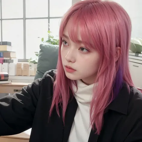 mulher arafa com cabelo colorido sentada em uma mesa, Jung Jaehyun, adorable and pale korean face, Ulzzang inteligente, Kim Doyoung, com cabelo curto, jossi do blackpink, Hong junho hyung, Tae June Kim, Ulzzang, o corte Hime, Jaeyeon Nam, xqc, Parque Jimin...