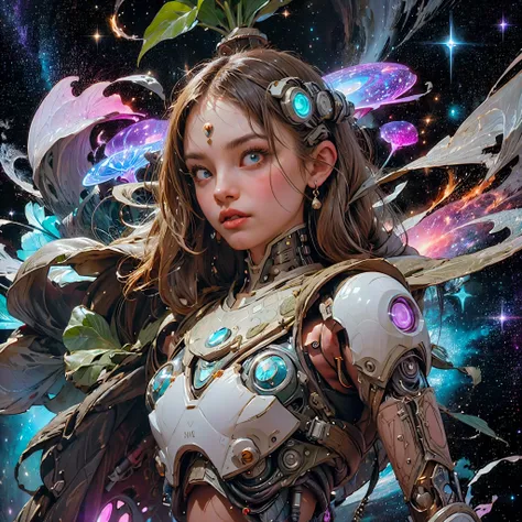 there is a screenshot of a woman in a space suit, cosmic girl, event, cosmic entity, incrinate content details, endless cosmos i...