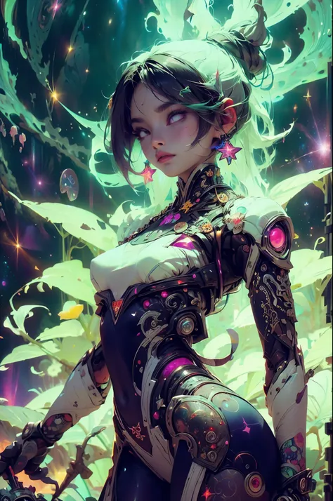 there is a screenshot of a woman in a space suit, cosmic girl, event, cosmic entity, incrinate content details, endless cosmos i...