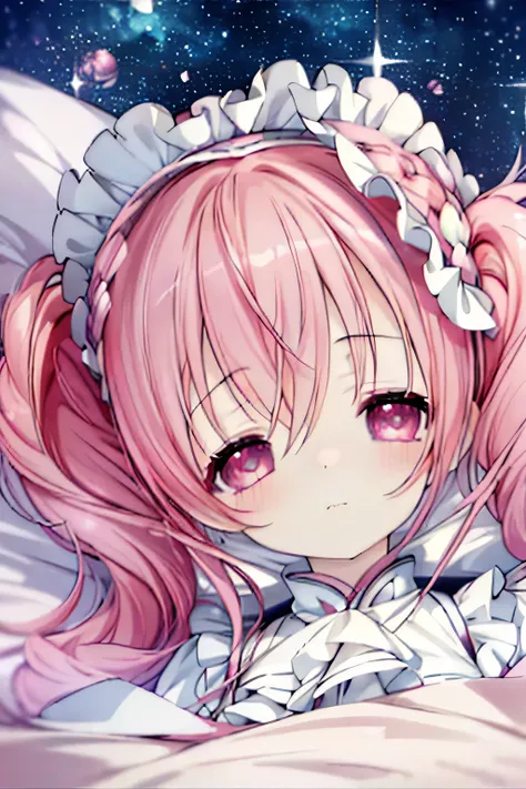 masterpiece, 最high quality, high quality, super detailed, close, pastel pink twin tails, pale pink streaks, , smile, cute, pink ...