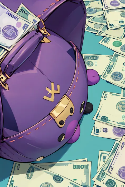 cartoon,money,time,purple