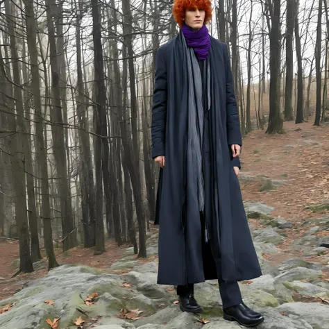 The anomaly in appearance manifests as a youthful humanoid male, his features shrouded in an enigmatic aura. His long, disheveled orange hair cascades untamed, framing his face in a chaotic yet captivating manner. A grey milkman hat rests atop his head, p...