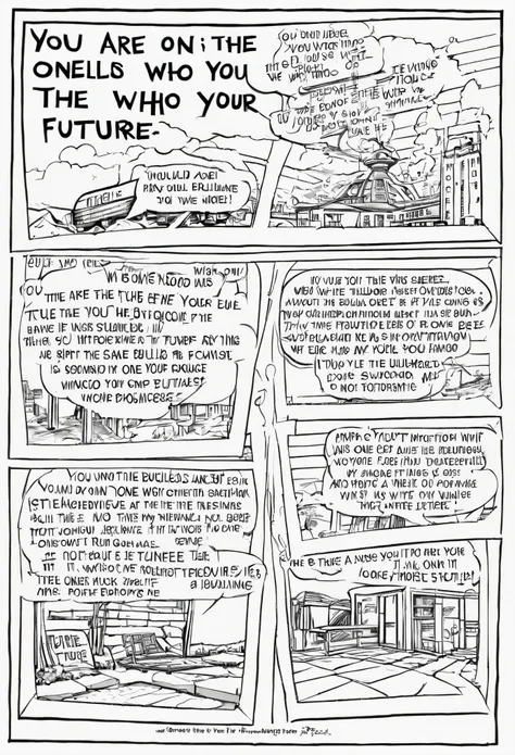 Comic strip of the phrase you are the one who builds your future 