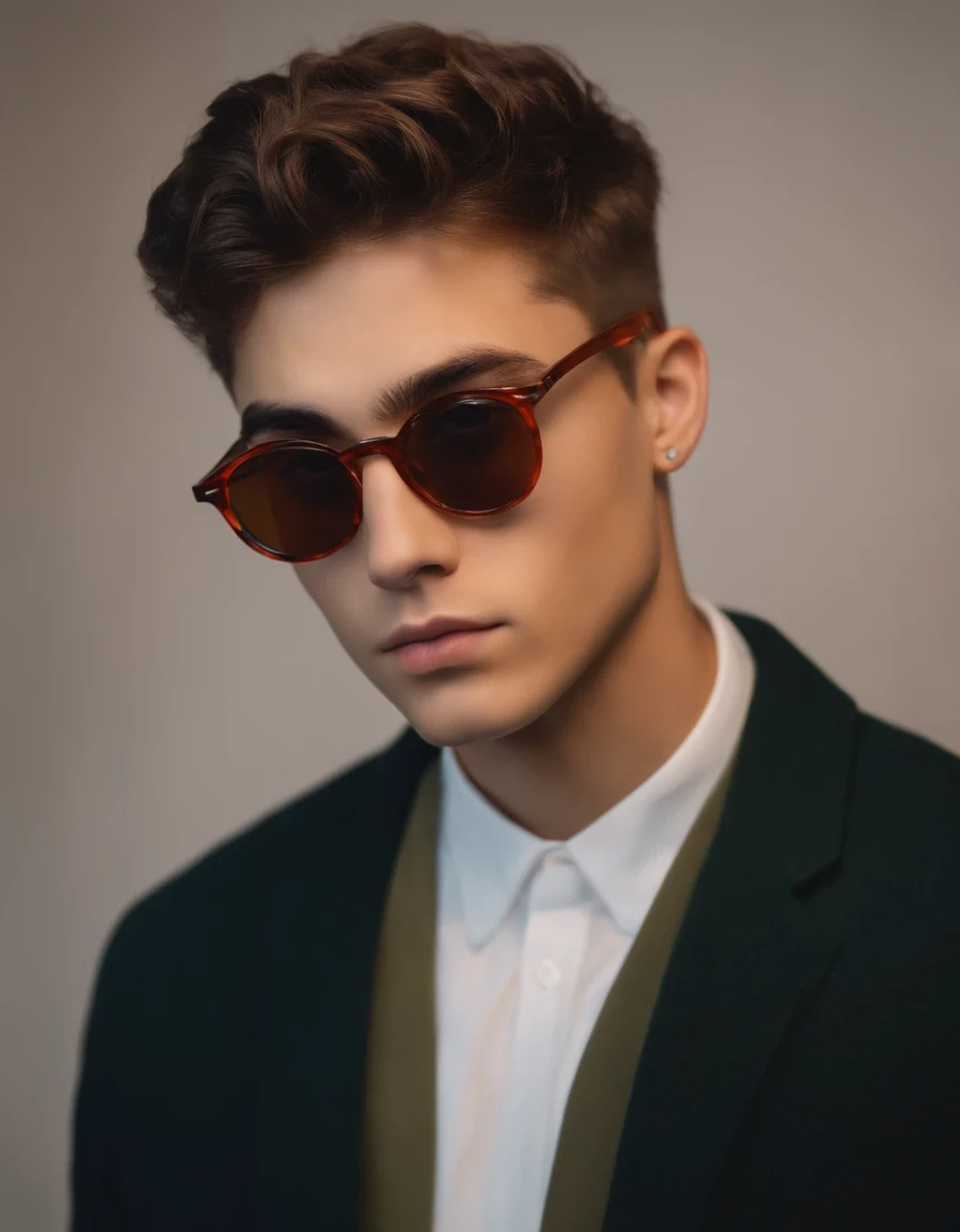 18 year old man with biondo glasses