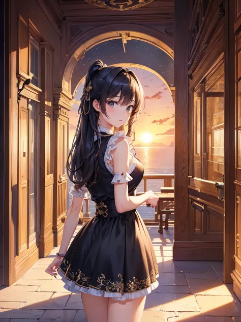 ((highest quality)),(Ultra-high resolution),(Super detailed new),(Detailed Description),((The best CG)),(A masterpiece),Ultra-detailed art,A wonderful new art form,(Art with precise detail:1.5), sun, evening