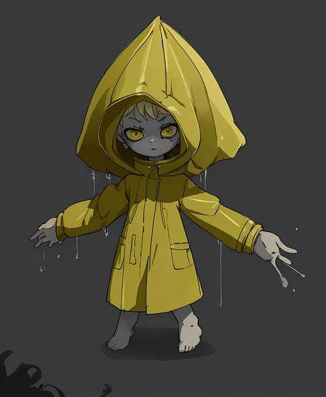 Little Nightmares, Six, Yellow Rain Coat, A pose, arms stretched out, kid, fair skin, front view